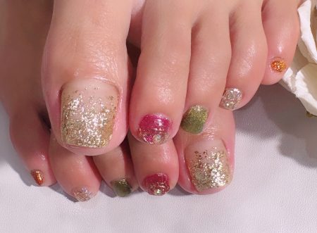 成増徒歩3分女性限定サロン｜フェイシャル・プラズマ・ネイル ビューティスタジオCenbless（センブレス）　秋色キャッツアイで魅せるハロウィンフットネイル☆