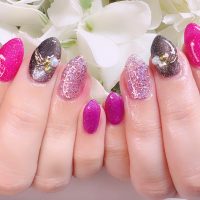 成増徒歩3分のフェイシャルエステ・ネイルサロン ビューティスタジオCenbless（センブレス）　ピンク×パープル×ブラック！娘ちゃん発リクエストのハロウィンネイル♪