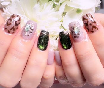 成増徒歩3分女性限定サロン｜フェイシャル・プラズマ・ネイル ビューティスタジオCenbless（センブレス）　バースデーネイルは秋色レオパードで贅沢に☆