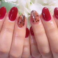 Cenbless 成増フェイシャル&ネイルサロン 秋色ブラウン×レッドの上品ニュアンスネイル♪異素材MIXで大人の深みを