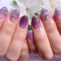 Cenbless　成増フェイシャル＆ネイルサロン　青みパープルが魅せる大人ハロウィンネイル☆プリズムキャッツアイでほんのりシックに