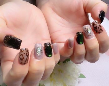 成増徒歩3分女性限定サロン｜フェイシャル・プラズマ・ネイル ビューティスタジオCenbless（センブレス）　バースデーネイルは秋色レオパードで贅沢に☆