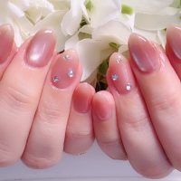 Cenbless 成増フェイシャル&ネイルサロン 初めてのナチュラル系!ローズベージュのうる艶クリスマスネイル♪