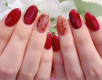 Cenbless　成増フェイシャル＆ネイルサロン　秋らしいテラコッタカラー×異素材MIXネイル