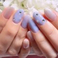 Cenbless　成増フェイシャル＆ネイルサロン　スミレ色が美しい。雪の結晶がきらめく冬の先取りネイル♪
