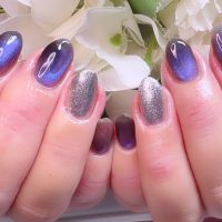 成増徒歩3分女性限定サロン|フェイシャル・プラズマ・ネイル ビューティスタジオCenbless(センブレス) 推しのライブ仕様ネイル!美しい奥行きあるプリズムブルーのマグネット