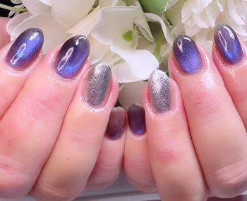 成増徒歩3分女性限定サロン｜フェイシャル・プラズマ・ネイル ビューティスタジオCenbless（センブレス）　推しのライブ仕様ネイル！美しい奥行きあるプリズムブルーのマグネット