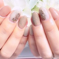 Cenbless　成増フェイシャル＆ネイルサロン　上品ベージュ系＆ニュアンスミラーネイル