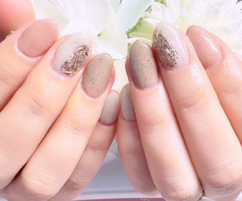 Cenbless　成増フェイシャル＆ネイルサロン　上品ベージュ系＆ニュアンスミラーネイル