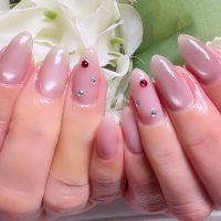 Cenbless 成増フェイシャル&ネイルサロン ロックから一転。チュールな清楚系クリスマスネイル♪