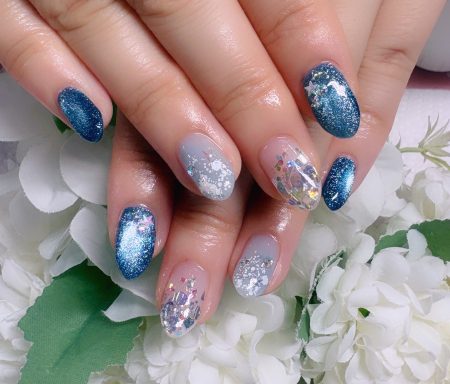 Cenbless　成増フェイシャル＆ネイルサロン　迷う時間も楽しい。冬のブルーを詰め込んだオリジナルネイル♪