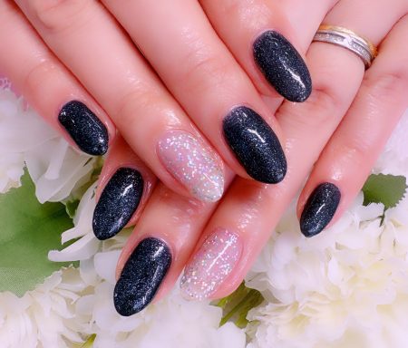 Cenbless 成増フェイシャル&ネイルサロン デニムブルーで大人仕様に。冬のクリスマスネイルカラーチェンジ♪