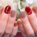 Cenbless 成増フェイシャル&ネイルサロン 華やかボルドー!人気のクリスマスネイルデザインのパーティー感をUP!