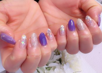 Cenbless 成増フェイシャル&ネイルサロン やっぱり好き。パープル×オーロラの冬きらめきネイル