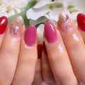 Cenbless　成増フェイシャル＆ネイルサロン　艶やかなレッドで締めくくる。美爪に育った一年の集大成ネイル♪