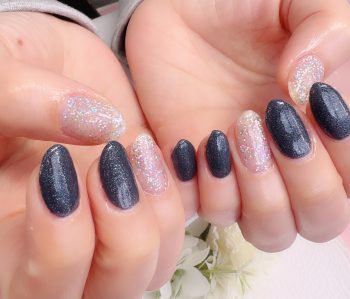 Cenbless 成増フェイシャル&ネイルサロン デニムブルーで大人仕様に。冬のクリスマスネイルカラーチェンジ♪