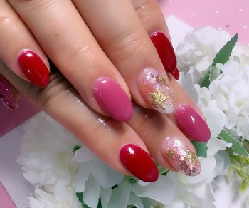 Cenbless　成増フェイシャル＆ネイルサロン　艶やかなレッドで締めくくる。美爪に育った一年の集大成ネイル♪