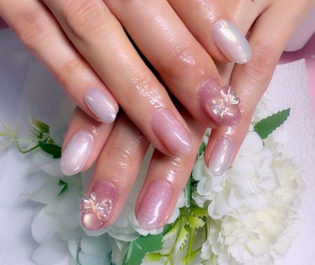 Cenbless　成増フェイシャル＆ネイルサロン　母娘で楽しむ♪やさしいピンクのバレンタインネイル