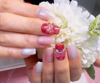 Cenbless 成増フェイシャル&ネイルサロン 大人可愛い特別感。レッドピンクで楽しむバレンタインネイル♪