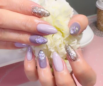 Cenbless　成増フェイシャル＆ネイルサロン　一年越しの想いを形に。くすみパープルの上品アートネイル♪