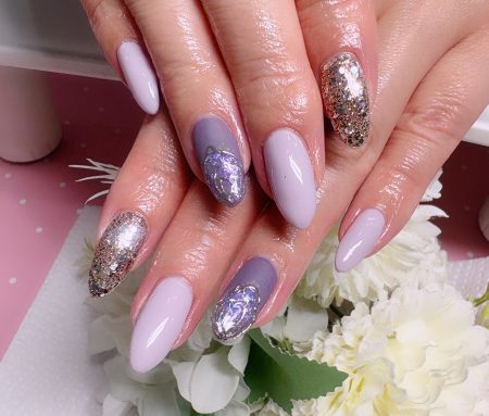 Cenbless　成増フェイシャル＆ネイルサロン　一年越しの想いを形に。くすみパープルの上品アートネイル♪