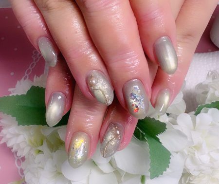 Cenbless　成増フェイシャル＆ネイルサロン　人気の冬ネイルデザイン！寒色系微粒子マグネットネイル