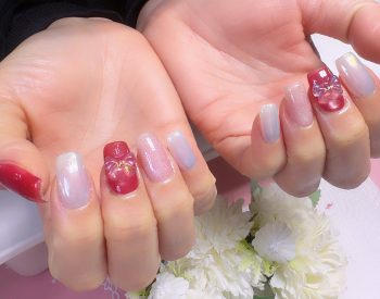 Cenbless 成増フェイシャル&ネイルサロン 大人可愛い特別感。レッドピンクで楽しむバレンタインネイル♪