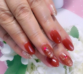 Cenbless 成増フェイシャル&ネイルサロン テラコッタで大人可愛いチェックアート!バレンタインネイル♪