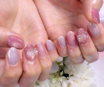 Cenbless　成増フェイシャル＆ネイルサロン　母娘で楽しむ♪やさしいピンクのバレンタインネイル
