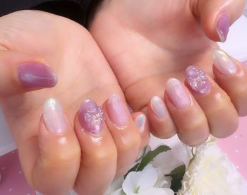 Cenbless　成増フェイシャル＆ネイルサロン　淡いラベンダーで楽しむ。大人可愛いバレンタインネイル♪