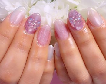 Cenbless　成増フェイシャル＆ネイルサロン　淡いラベンダーで楽しむ。大人可愛いバレンタインネイル♪