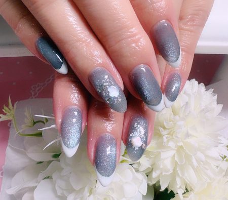 Cenbless 成増フェイシャル&ネイルサロン マグネットベースに雪の結晶&シェル!贅沢フレンチネイル♪