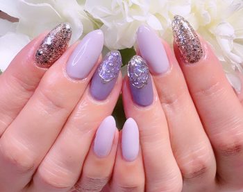 Cenbless　成増フェイシャル＆ネイルサロン　一年越しの想いを形に。くすみパープルの上品アートネイル♪