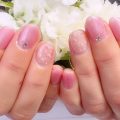 Cenbless　成増フェイシャル＆ネイルサロン　品よく華やぐ。パールピンクのバレンタインネイル