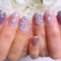 Cenbless　成増フェイシャル＆ネイルサロン　上品ピンクベージュで春フォーマル♪華やかツイードネイル