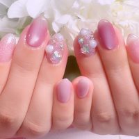 成増徒歩3分のフェイシャルエステ・ネイルサロン ビューティスタジオCenbless(センブレス) やわらかなピンクで楽しむ。華やかバレンタインネイル♪