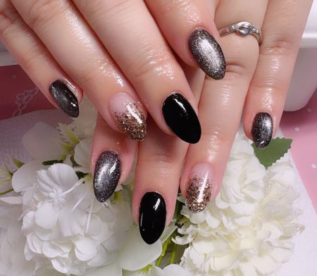 成増徒歩3分のフェイシャルエステ・ネイルサロン ビューティスタジオCenbless（センブレス）　漆黒で魅せる。大人のためのステージネイル♪