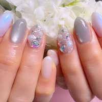 成増徒歩3分のフェイシャルエステ・ネイルサロン ビューティスタジオCenbless（センブレス）　冬の寒色で楽しむ。アイスブルーの上品マグネットネイル♪