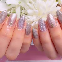 成増徒歩3分のフェイシャルエステ・ネイルサロン ビューティスタジオCenbless(センブレス) シャンパン×グレージュで楽しむ上品チェックネイル