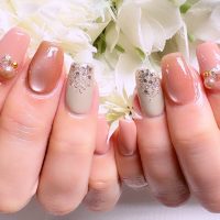 Cenbless 成増フェイシャル&ネイルサロン 大人のこなれ感♪テラコッタ×グレージュ系のフォーマルネイル