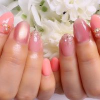 Cenbless　成増フェイシャル＆ネイルサロン　春色コーラル♪上品フォーマルネイル