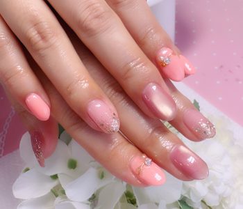 Cenbless　成増フェイシャル＆ネイルサロン　春色コーラル♪上品フォーマルネイル