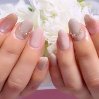 Cenbless　成増フェイシャル＆ネイルサロン　新鮮ベージュフォーマル♪上品アクセサリーミラーネイル