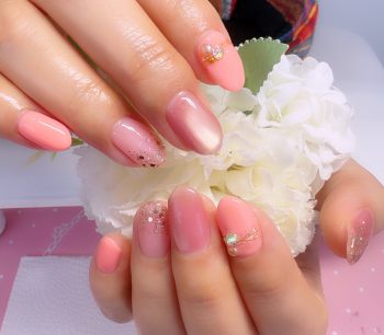 Cenbless　成増フェイシャル＆ネイルサロン　春色コーラル♪上品フォーマルネイル