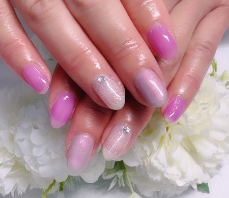 Cenbless　成増フェイシャル＆ネイルサロン　春のきらめき♪ライラックピンクの上品ネイル