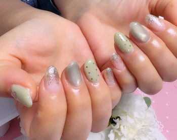 成増徒歩3分のフェイシャルエステ・ネイルサロン ビューティスタジオCenbless(センブレス) 春色ライトグリーンで新鮮チェンジ♪大人可愛いフォーマルネイル