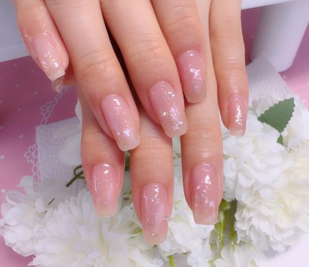 Cenbless 成増フェイシャル&ネイルサロン うるうる艶カラーにオーロラの煌めき☆清楚系ネイル