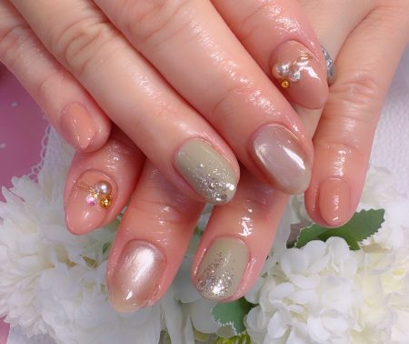 成増徒歩3分のフェイシャルエステ・ネイルサロン ビューティスタジオCenbless(センブレス) 節目の春に♪上品ベージュのフォーマルネイル