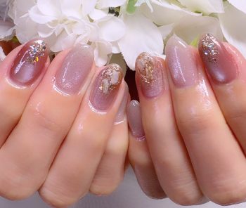 Cenbless　成増フェイシャル＆ネイルサロン　入学式に♪上品ピンクシャンパンネイル