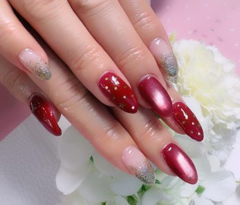 成増徒歩3分のフェイシャルエステ・ネイルサロン ビューティスタジオCenbless（センブレス）　推しカラーで気分UP♪赤×ゴールドイベントネイル